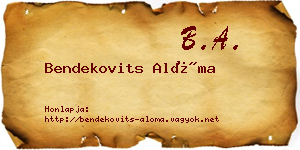 Bendekovits Alóma névjegykártya